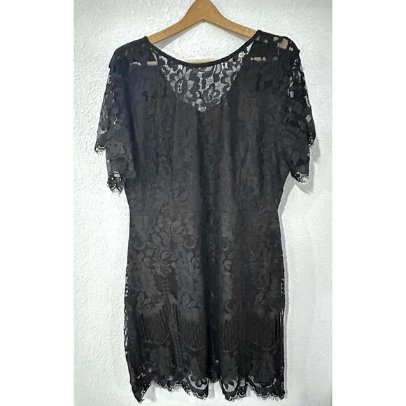 Dresses & Skirts - MSLG Black Lace Wedding Guest Dress Short V-Back Zipper Closure Women's XXL -NEW